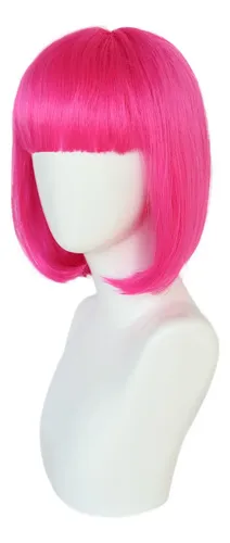 Peluca Corta, Sintética, 12 Pulgadas, Para Cosplay, Color Ro