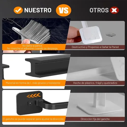 Gancho Organizador Gorras Ganchos Y Percheros En 6pc Negro