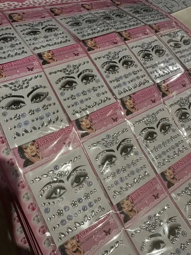 20 Strass Autoadhesivas Gemas Rostro Cuerpo Deco Plateado