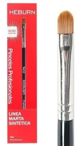 Heburn Pincel Brocha Oval N6 Marta Sintética Maquillaje Negro 1432