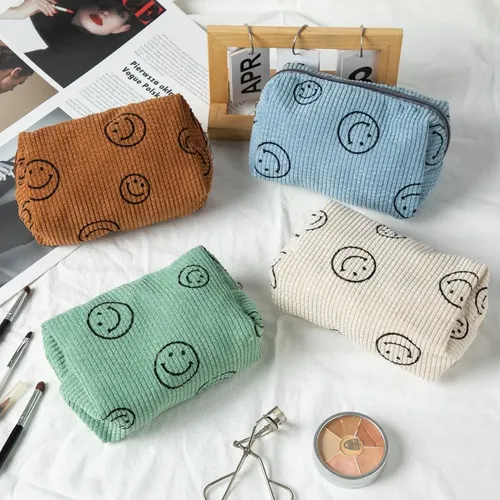 Bolso De Maquillaje De Pana Con Forma De Mini Sonrisa, 1