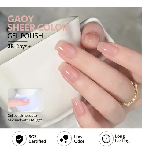 Set De Esmaltes Gel Nude Transparente 6 Colores Uv