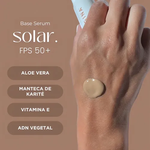 Base Serum Protector Solar Fps 50+ Regina Con Aloe Vera Tono 01 Medio