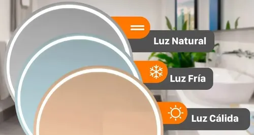 Espejo Redondo Inteligente Luz Led 80 Cm Bluetooth Premium