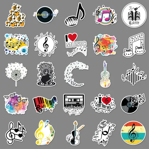 50 Dibujos Animados De Graffiti Con Símbolos Musicales Más V