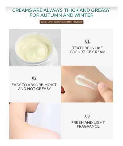 Crema Facial De Lanolina, Hidratante, Reponedora, 35 G