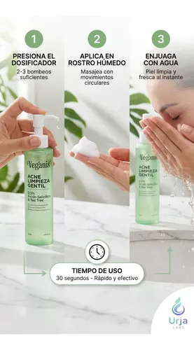 Veganis Gel Acne Limpieza Gentil 150 Ml Piel Acneica