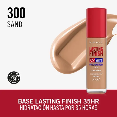 Base De Maquillaje Lasting Finish 35 Hours Rimmel London Tono 300 Sand
