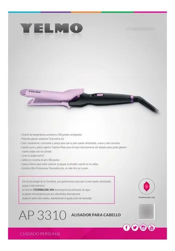 Alisador Planchita Para Cabello Lila Yelmo Ap-3310 No Frizz