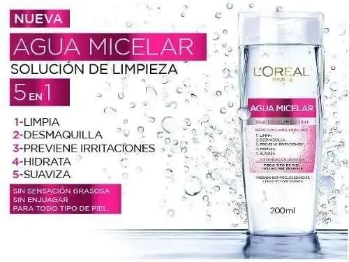 Agua Micelar Loreal 5en1 Desmaquillante Y Limpieza Facial