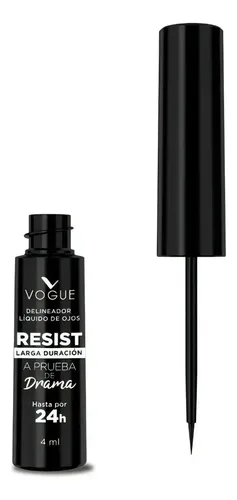 Delineador Liquido Ojos Resist 4ml Vogue Color Negro