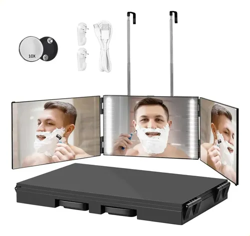 Espejo Barbería Led Trípode Hacerse Cortes Cabello *