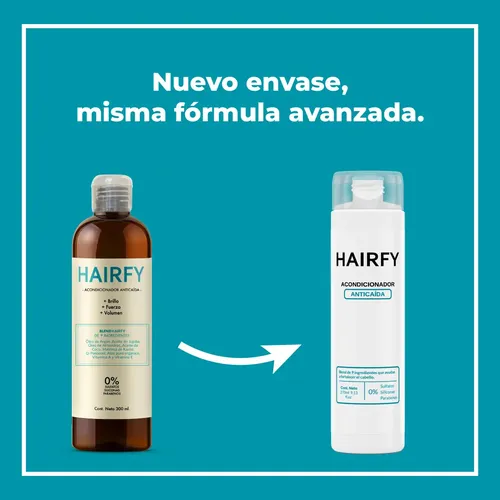 Acondicionador Anticaída Hairfy – Con aceite de Argán, Jojoba, coco, manteca de Karité, Pantenol