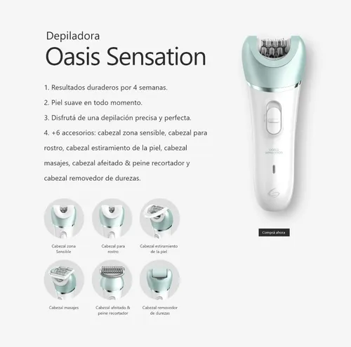 Depiladora Electrica Gama Oasis Sensation Con 6 Funciones