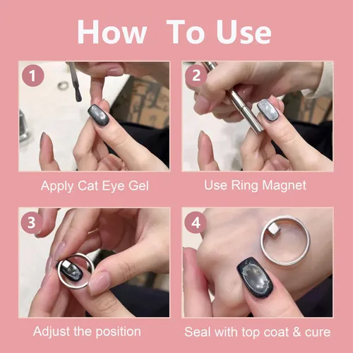Nuevo Imán De Ojo De Gato En Forma De Anillo For Uñas,