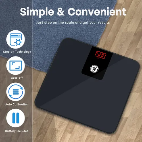 Báscula Ge Digital Fit Prime Bluetooth Negra De 400 Libras D