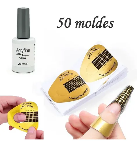 3 Gel Uv Esculpidas Kaping Clarificador Moldes Dorados Geles