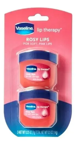 Protector Hidratante Labial Vaseline Lip Therapy Rosy Lips, 2 Pack (7 g) Each