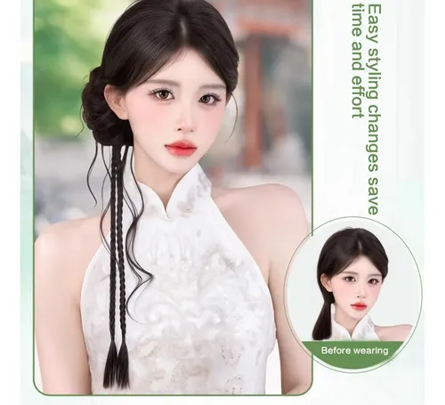 (nb) Extensión De Cabello Sintético Con Moño De Cola De Caba