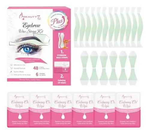 Tiras De Cera Para Cejas Beauty7 Fit Plus Volum, Sombrero Fa