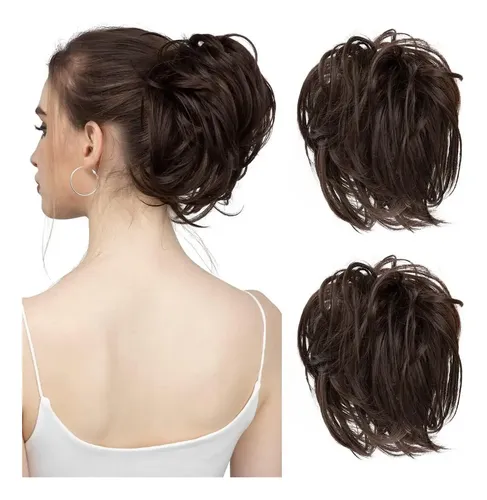 2 Piezas Extensión De Moño De Pelo Rizado Chongos T Regalo