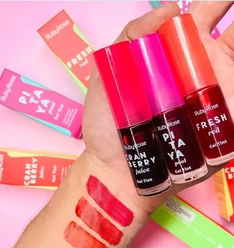 Tinta Gel Tint Labios Rubyrose Hialuronico Vegano Dphantenol Color Cranberry