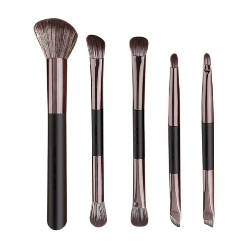 Juego De Brochas De Maquillaje De Doble Punta De 5 Piezas Co