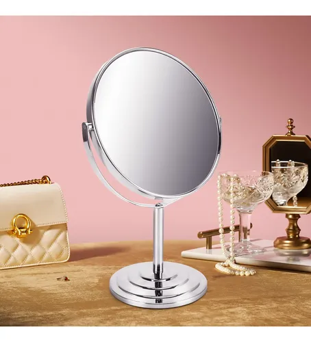 Espejo De Maquillaje De Alta Definición De Doble Cara Plateado