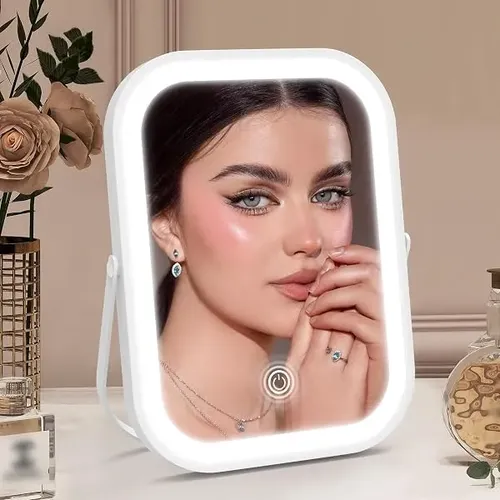 Espejo De Maquillaje Iluminado, Espejo De Tocador De 17 X 13 Blanco
