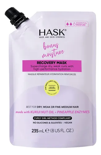 Mascarilla Capilar Hask 235 Ml Kukui Nut Bonus Moisture