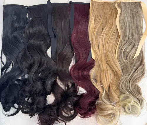 Cola Pelo Sintético Con Cinta 70cm De Largo Rulos Ponytail