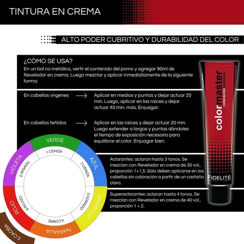 Set 12 Tinturas Coloracion Fidelite Color Master X 60 Gr