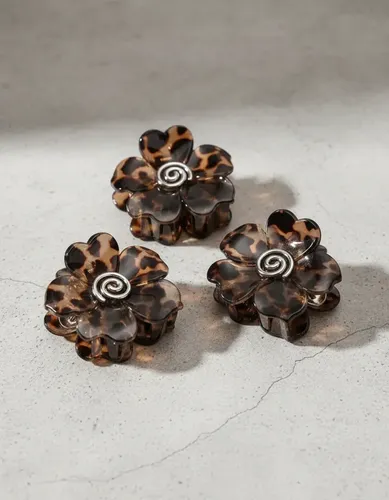 Broche De Pelo Flor Rosa Carey Marron