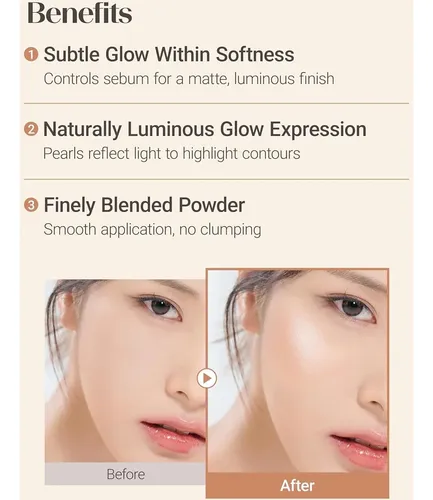Polvo Compacto Iluminador Con Perlas Coreano Marca