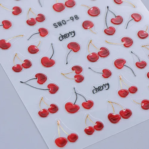 Pegatinas De Uñas Con Estampado De Gelatina De Cereza