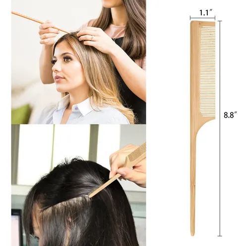 7 Cepillo De Bambú Para Cabello Antiencrespamiento Kit Peine