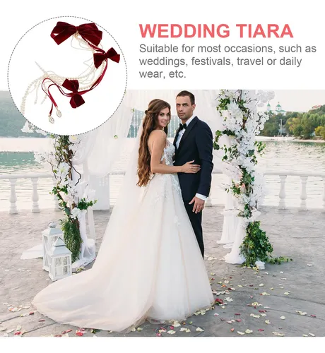 ..1 Juego De Horquillas De Tela Para Novia Con Perlas