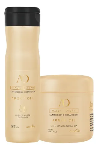 Shampoo + Máscara Argan X 250ml Ossono