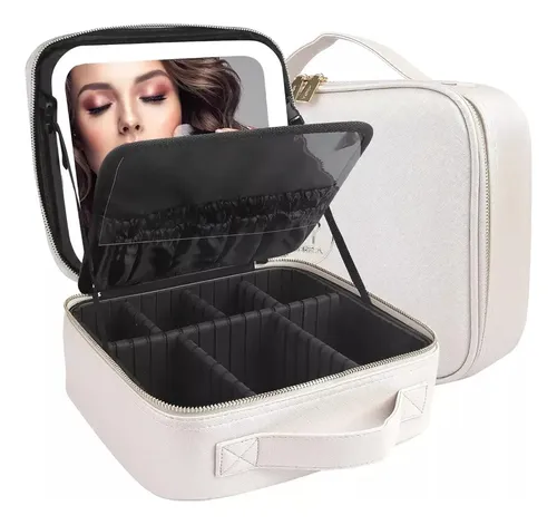 Bolso Maquillaje TGimportacion Espejo Led Luz Ajustable Color Blanco