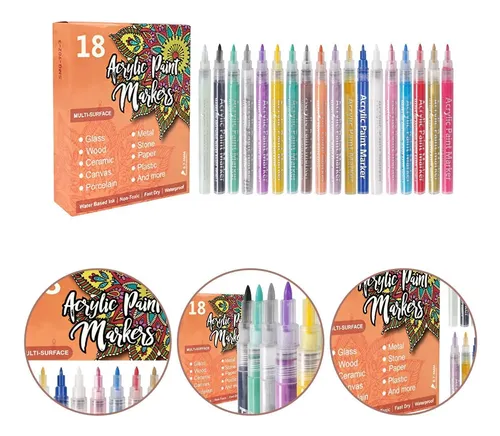 Lápiz De Uñas Con 18 Colores, Punta Fina, Duradero