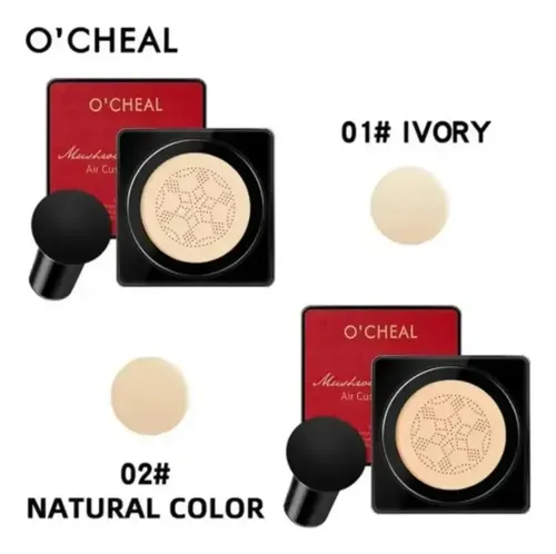 Cushion Base De Maquillaje+ Cojín Esponja Hongo Ocheal [02-natural