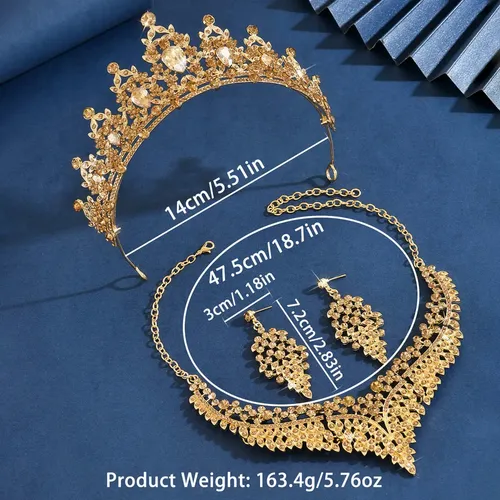 Juego De Collares Con Forma De Corona, Pendientes Y Accesori