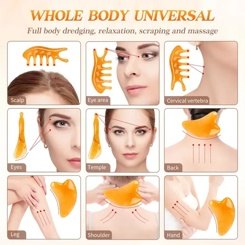 Tablero Facial Para Raspar La Piel, Masaje De Spa Con Resina 2pcs Set