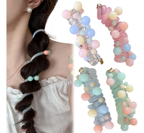 4 Cintas Para El Pelo En Espiral, Elásticas Y Suaves Que No