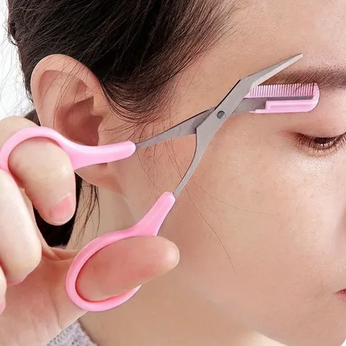 Tijeras Para Cejas De Acero Inoxidable Con Peine Portátil