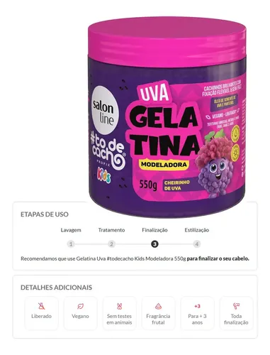 Gelatina Moldeadora Salon Line Kids #todecacho Uva 550g