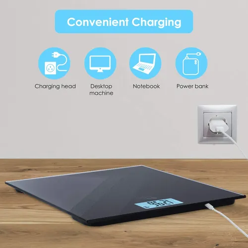Báscula Digital De Peso Corporal Himaly Recargable Por Usb 1