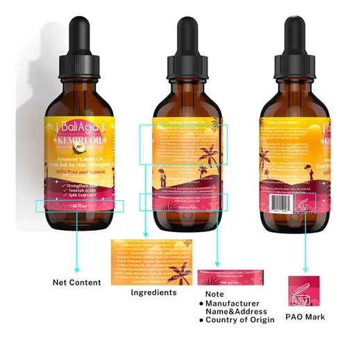 Aceite Para El Cuidado Del Cabello Bali Aga Kemiri, Fortalec
