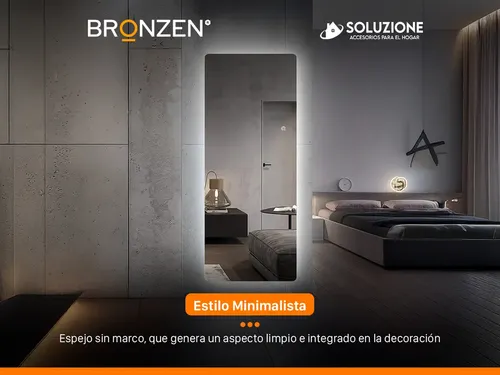 Espejo Premium Vertical Luz Led Trasera 60 X 165 Cm