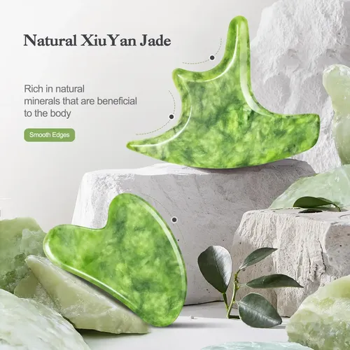 Juego De Herramientas De Masaje Gua Sha Jade Stone Cekpo Con